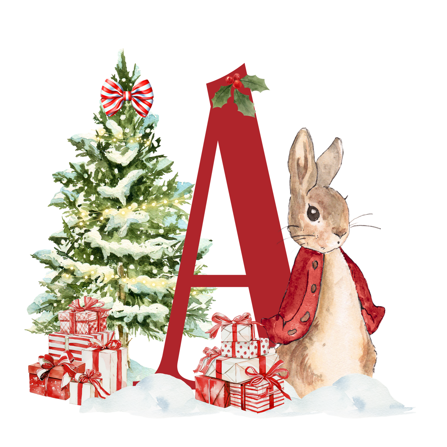 Personalised Christmas Bunny - Decoration