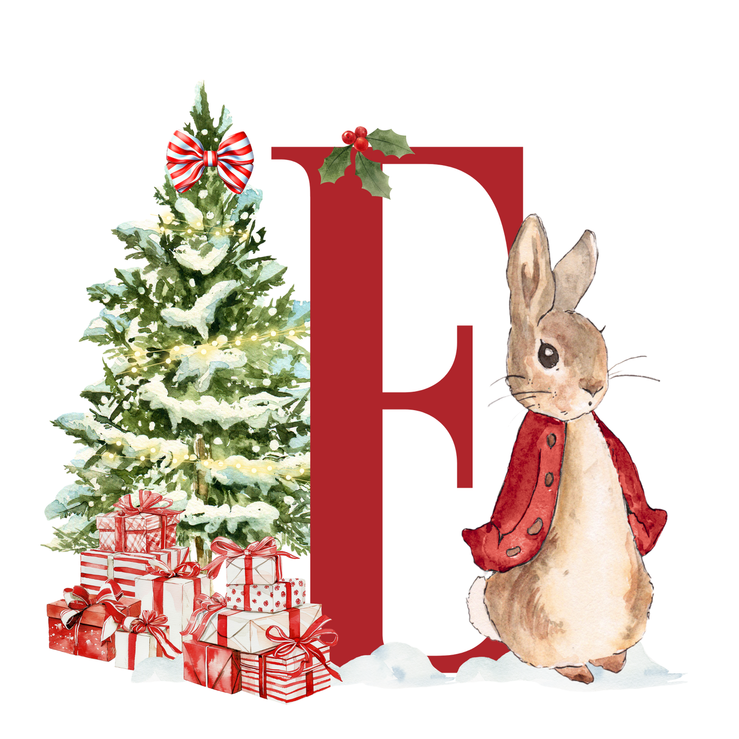 Personalised Christmas Bunny - Decoration