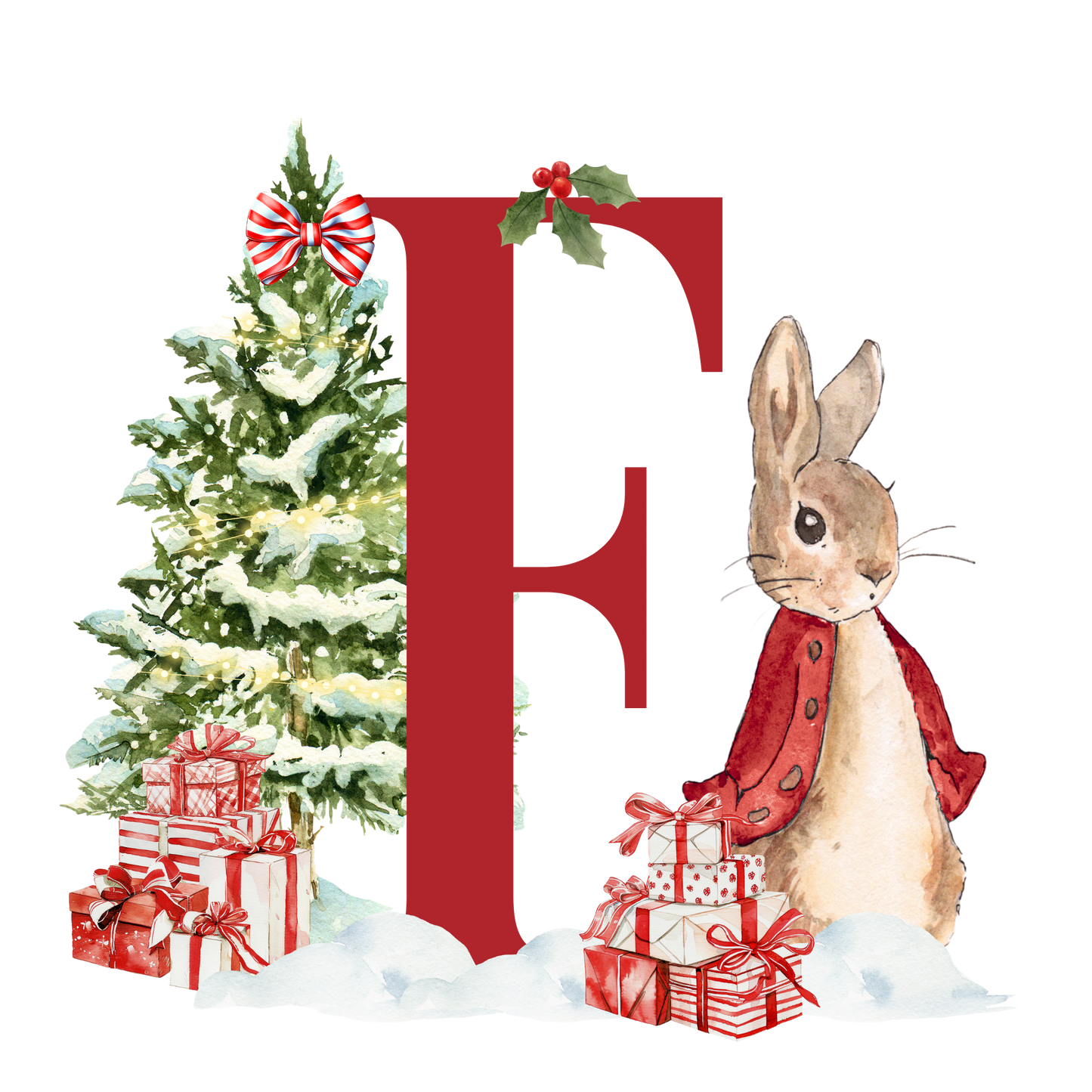 Personalised Christmas Bunny - Decoration