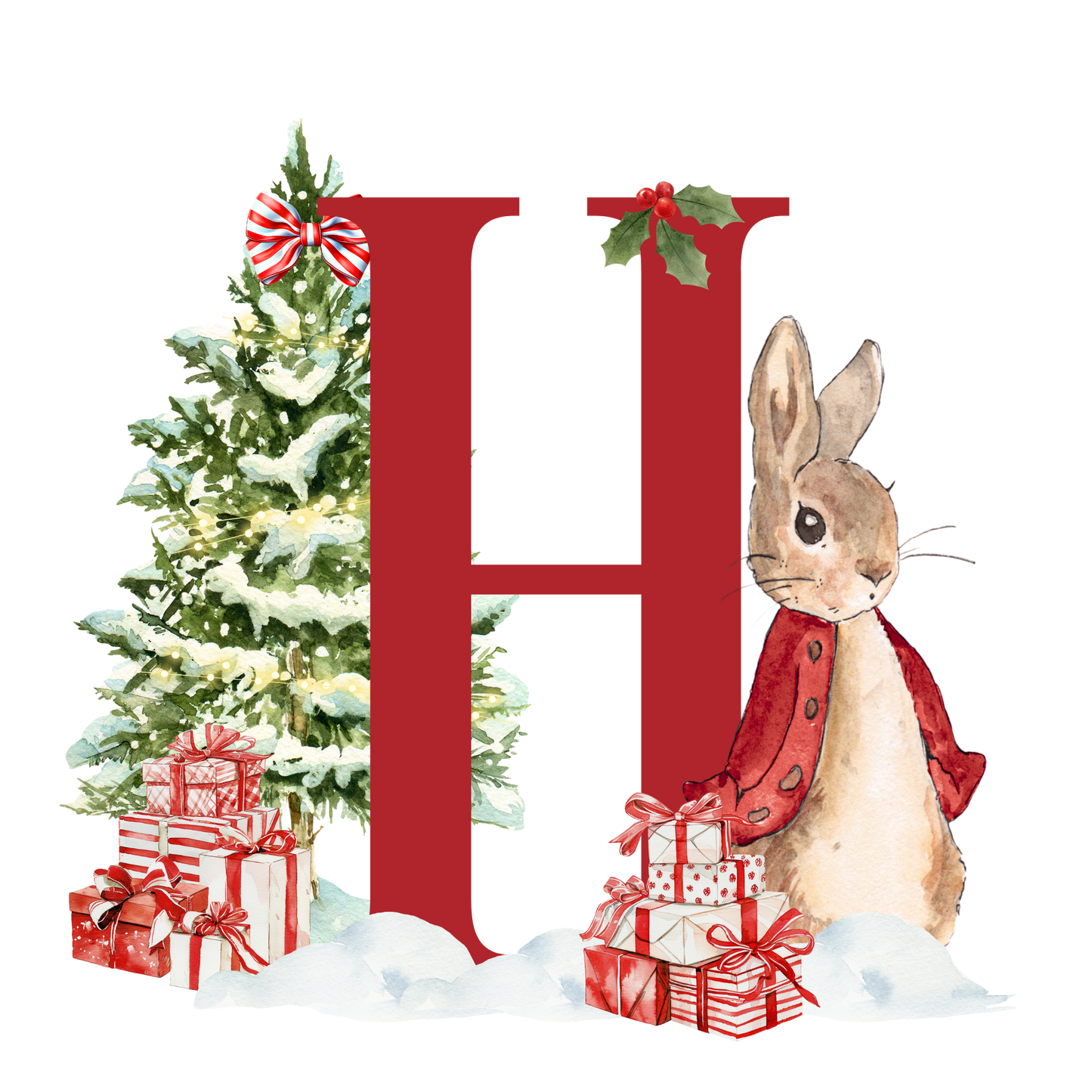 Personalised Christmas Bunny - Decoration