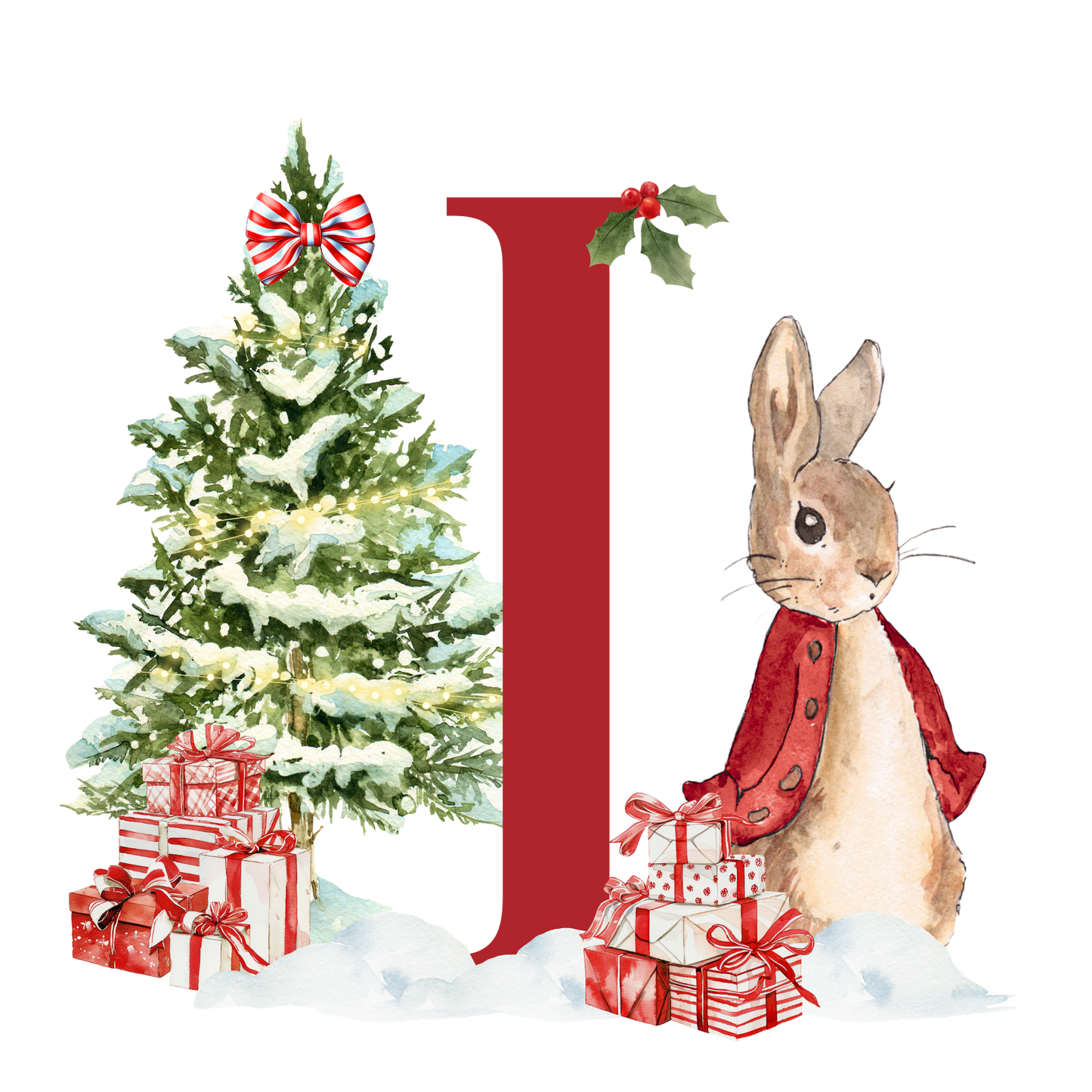 Personalised Christmas Bunny - Decoration