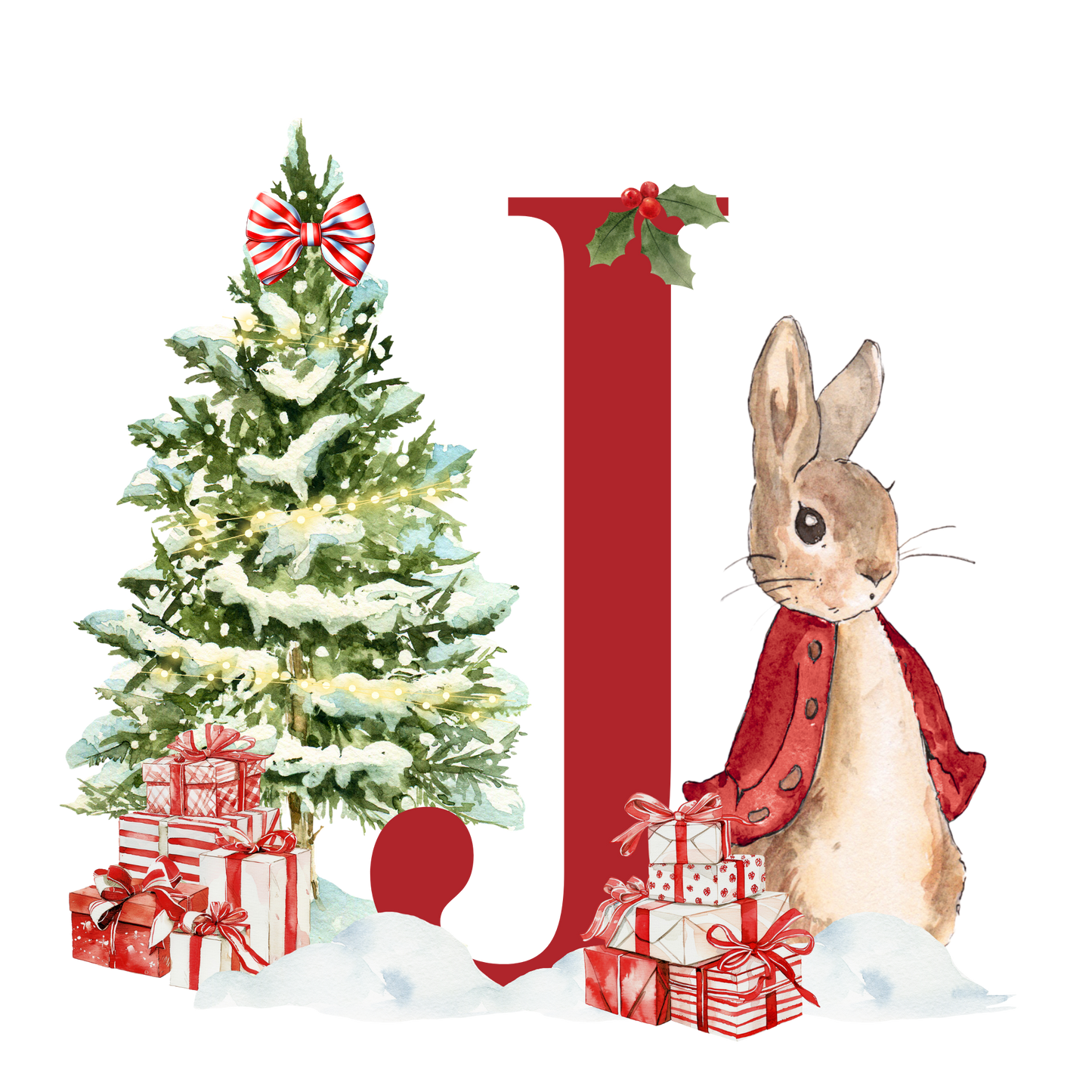 Personalised Christmas Bunny - Decoration