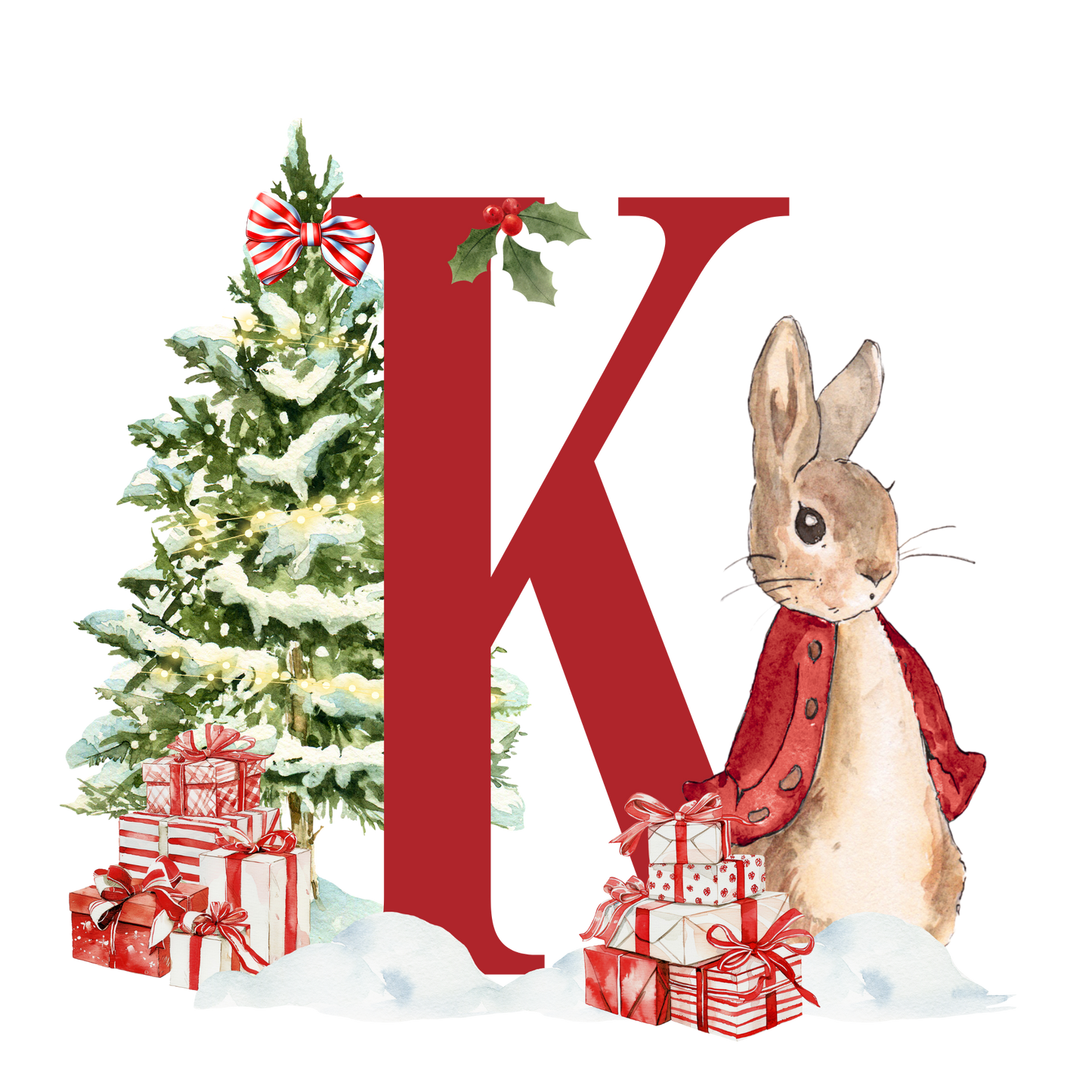 Personalised Christmas Bunny - Decoration