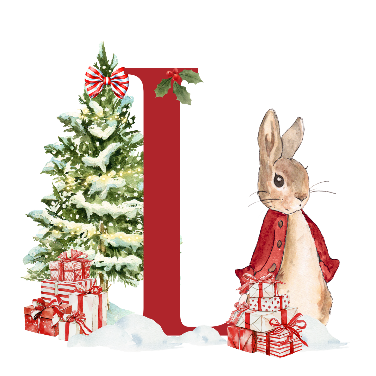 Personalised Christmas Bunny - Decoration