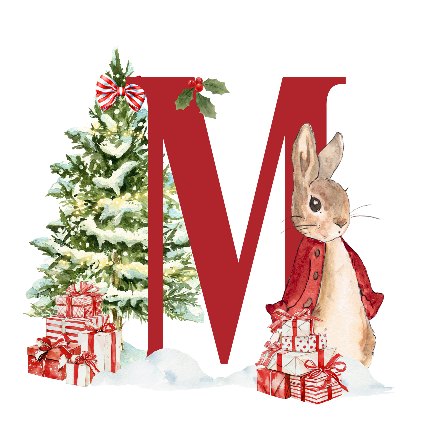 Personalised Christmas Bunny - Decoration