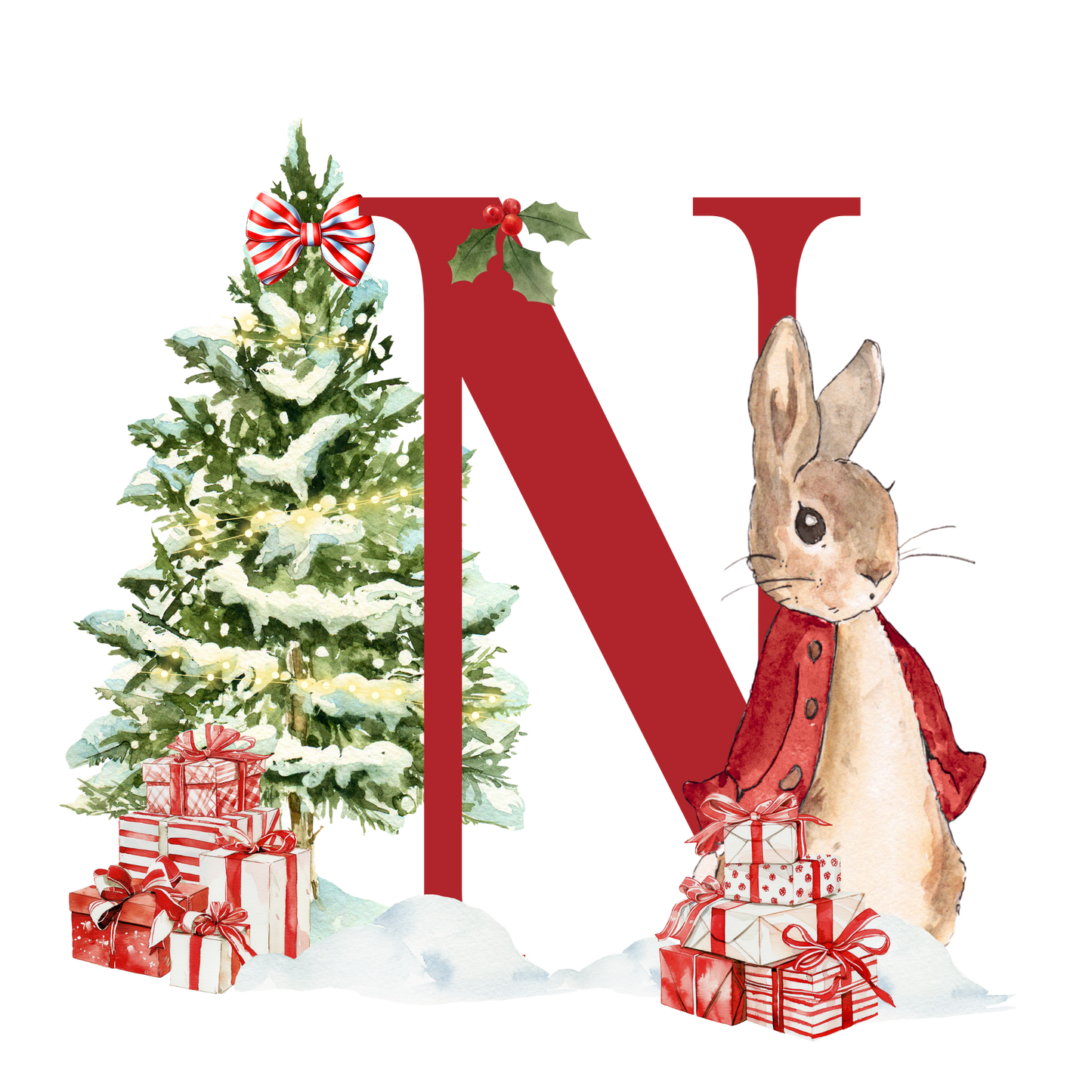 Personalised Christmas Bunny - Decoration