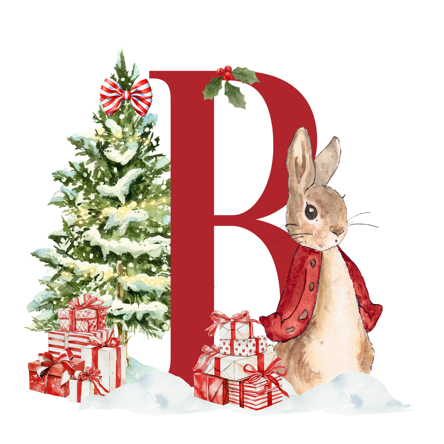 Personalised Christmas Bunny - Decoration