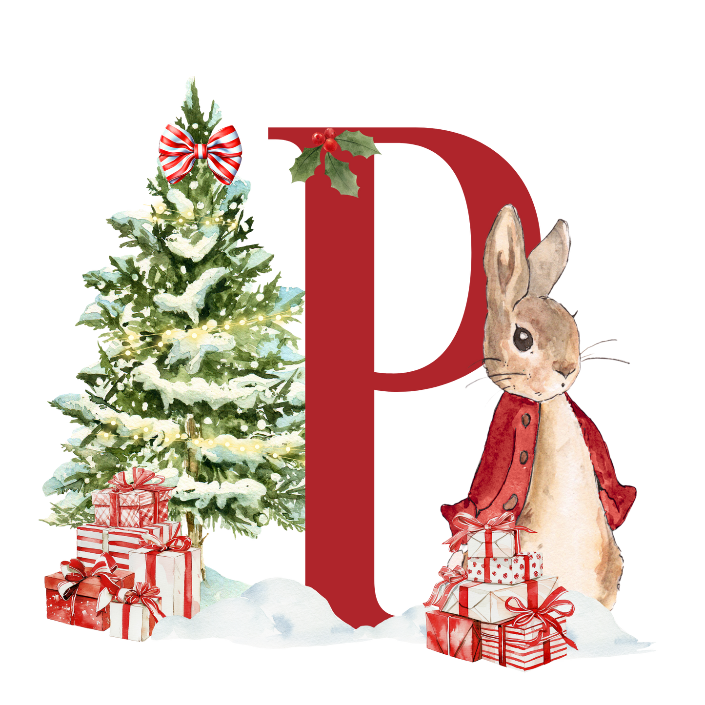 Personalised Christmas Bunny - Decoration