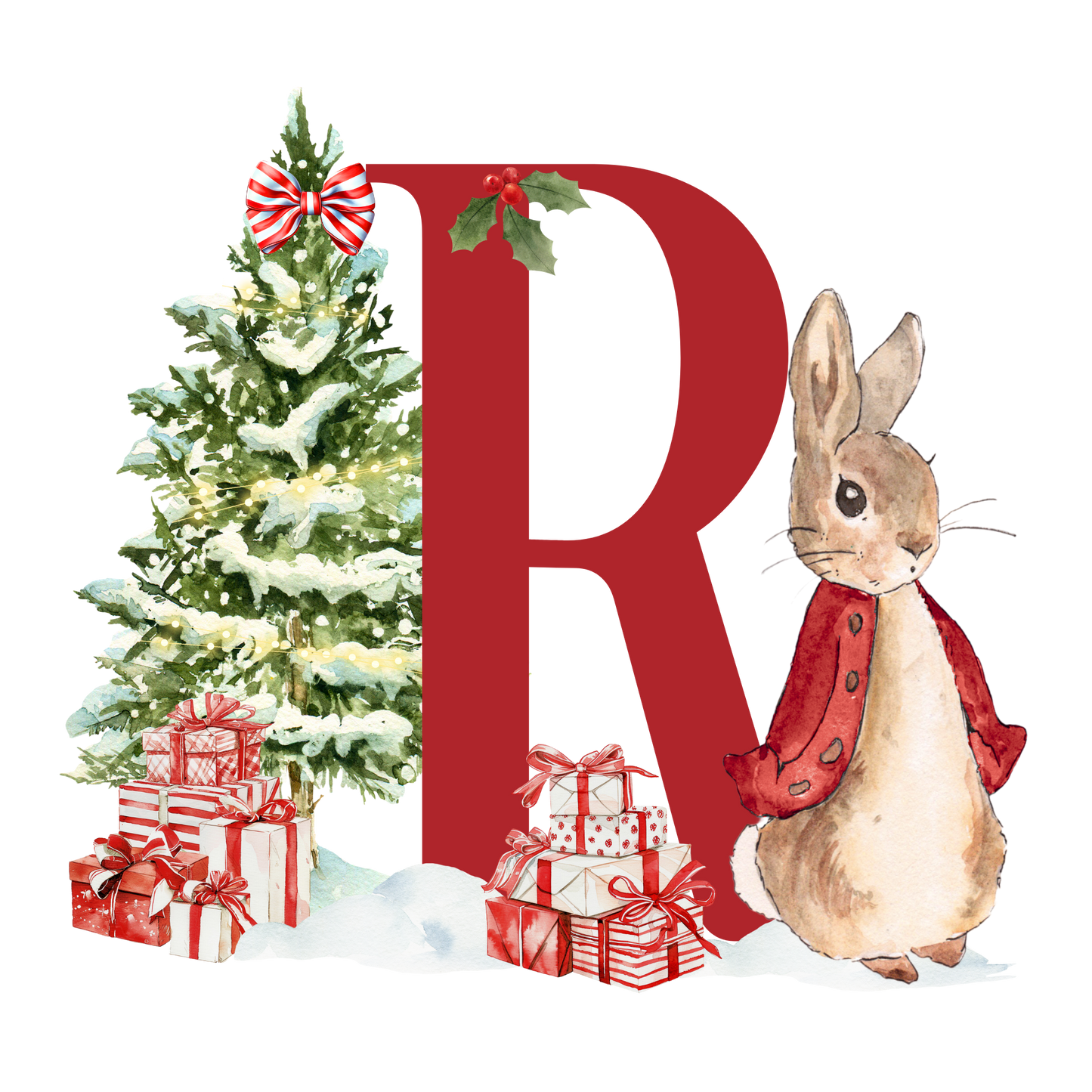 Personalised Christmas Bunny - Decoration