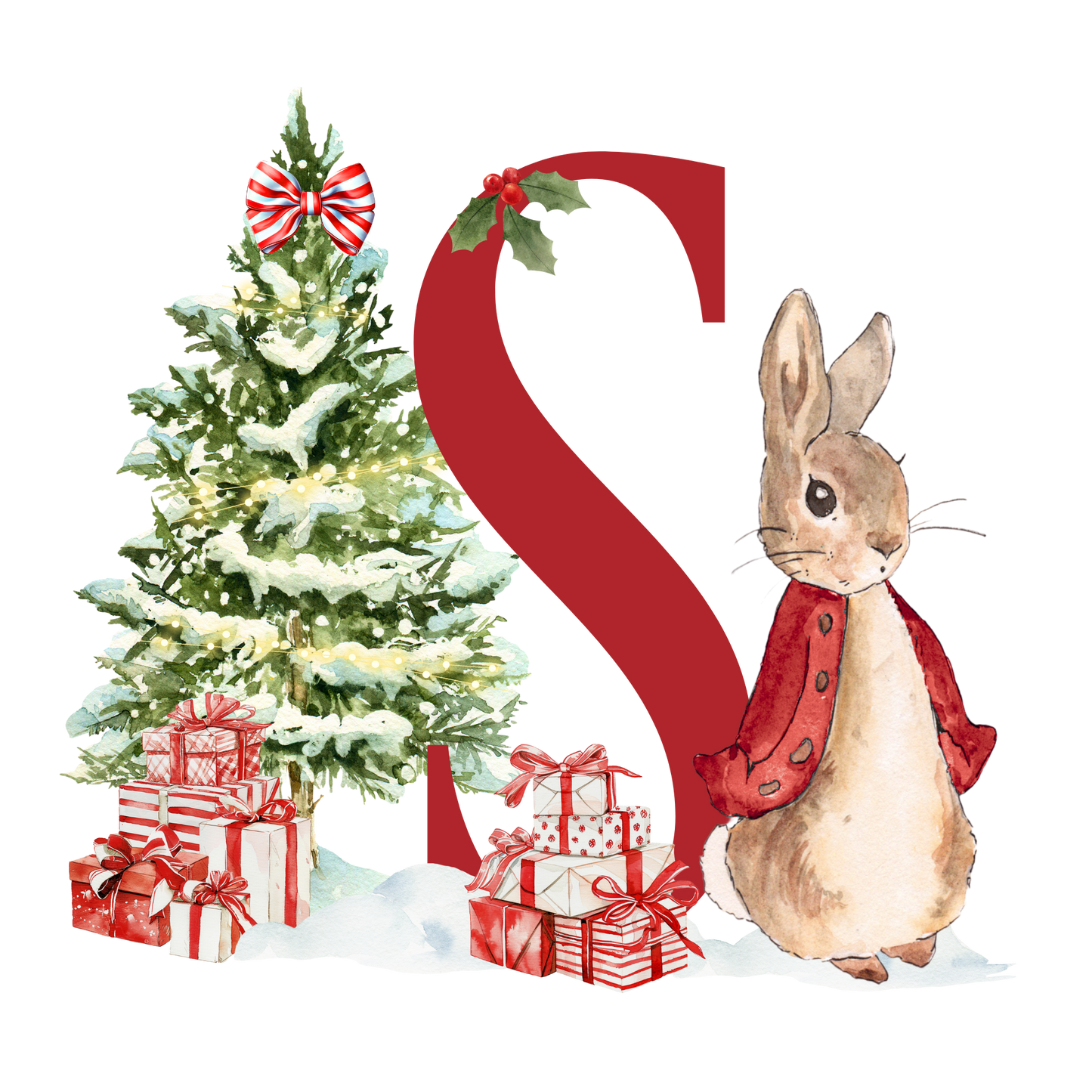 Personalised Christmas Bunny - Decoration