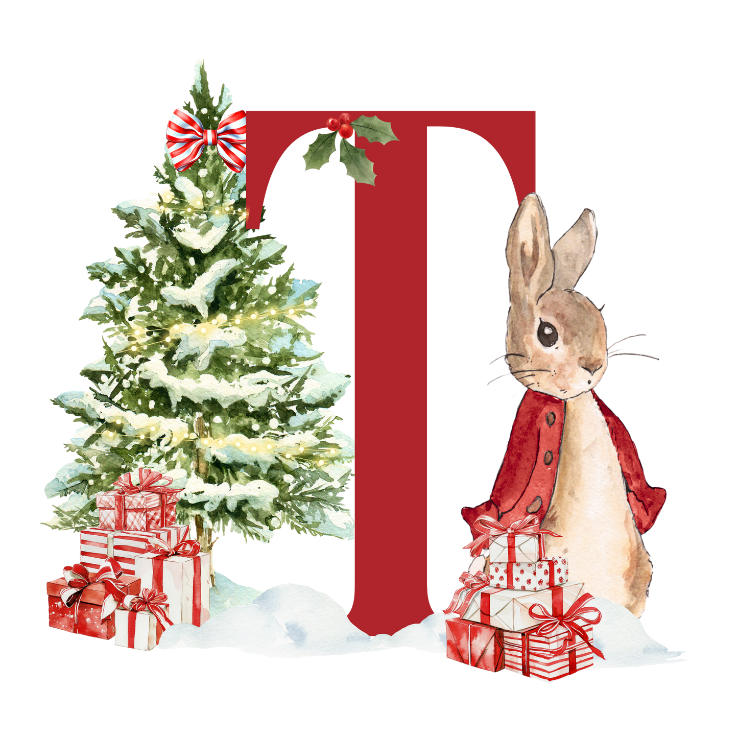 Personalised Christmas Bunny - Decoration