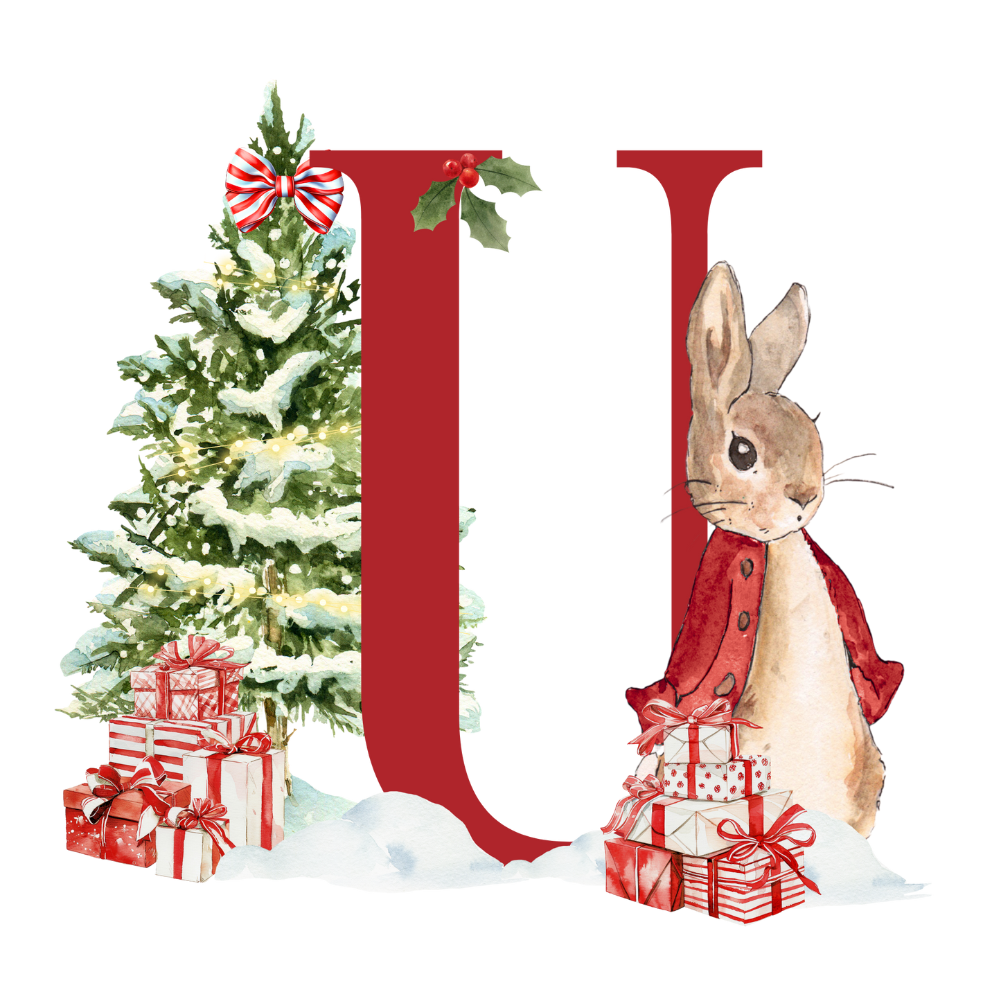 Personalised Christmas Bunny - Decoration