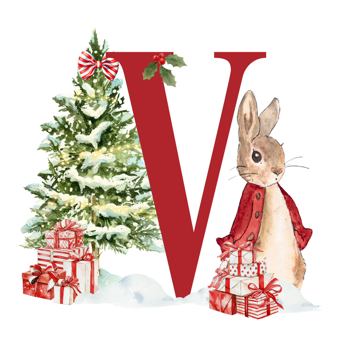 Personalised Christmas Bunny - Decoration