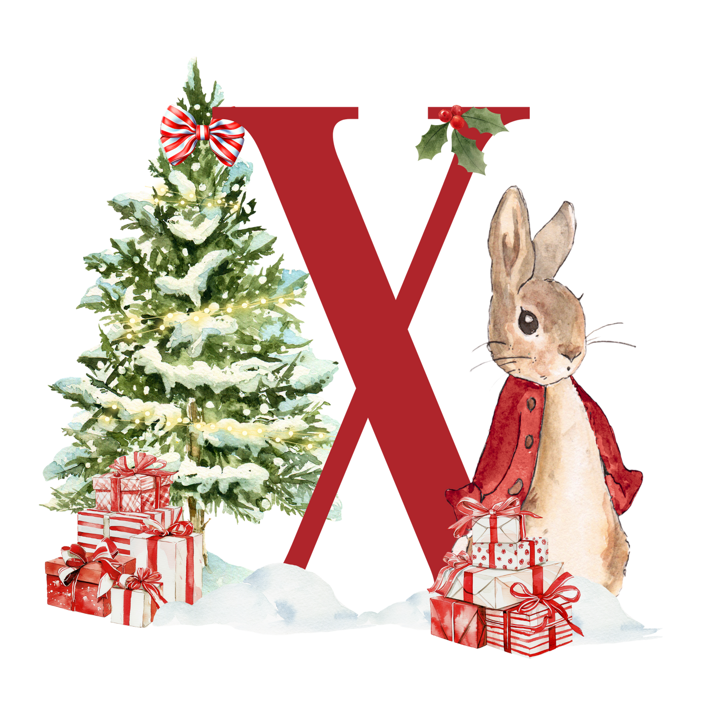 Personalised Christmas Bunny - Decoration