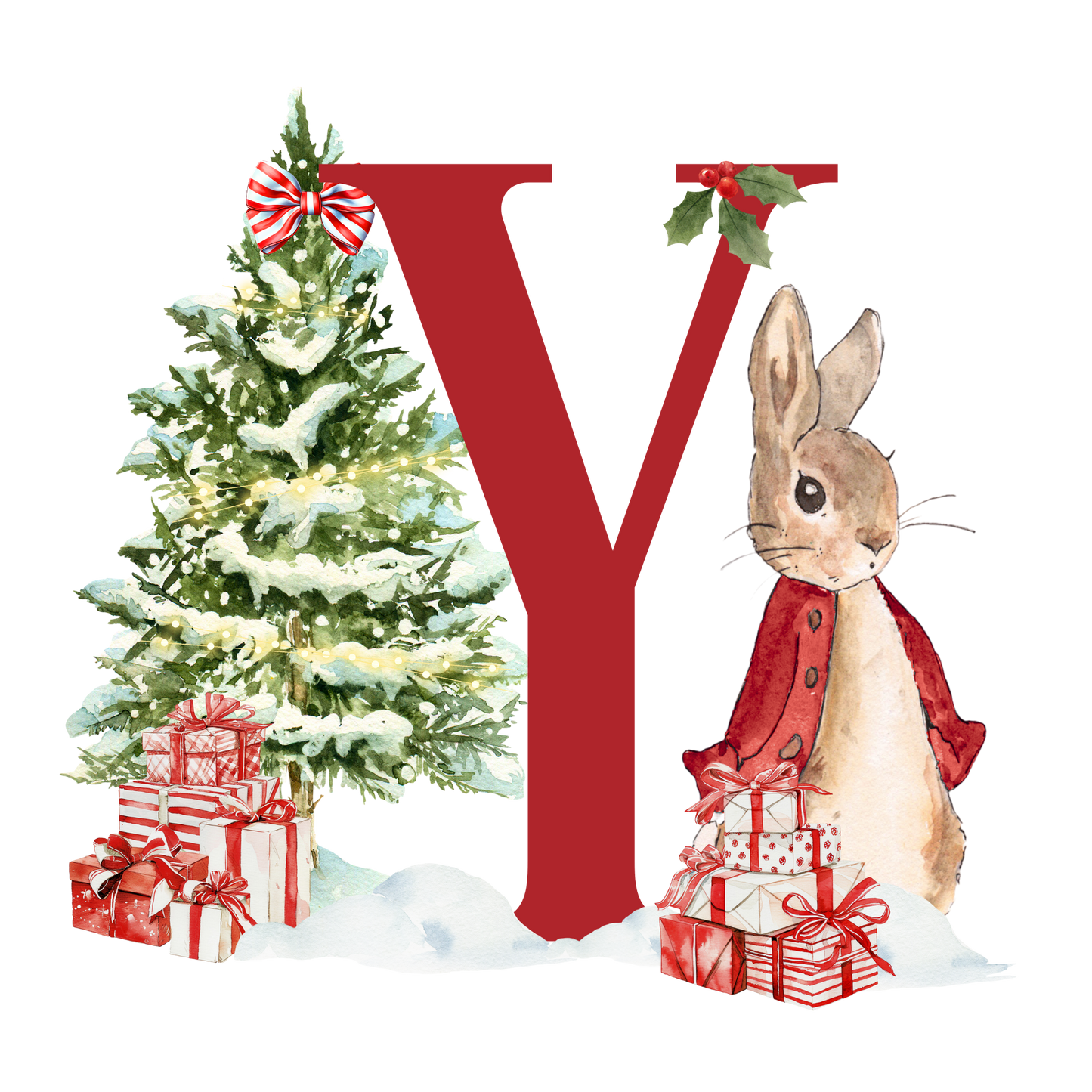 Personalised Christmas Bunny - Decoration