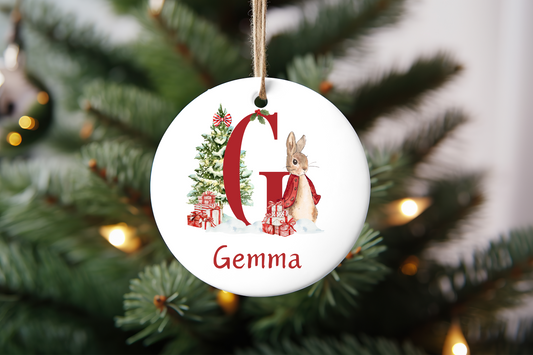 Personalised Christmas Bunny - Decoration