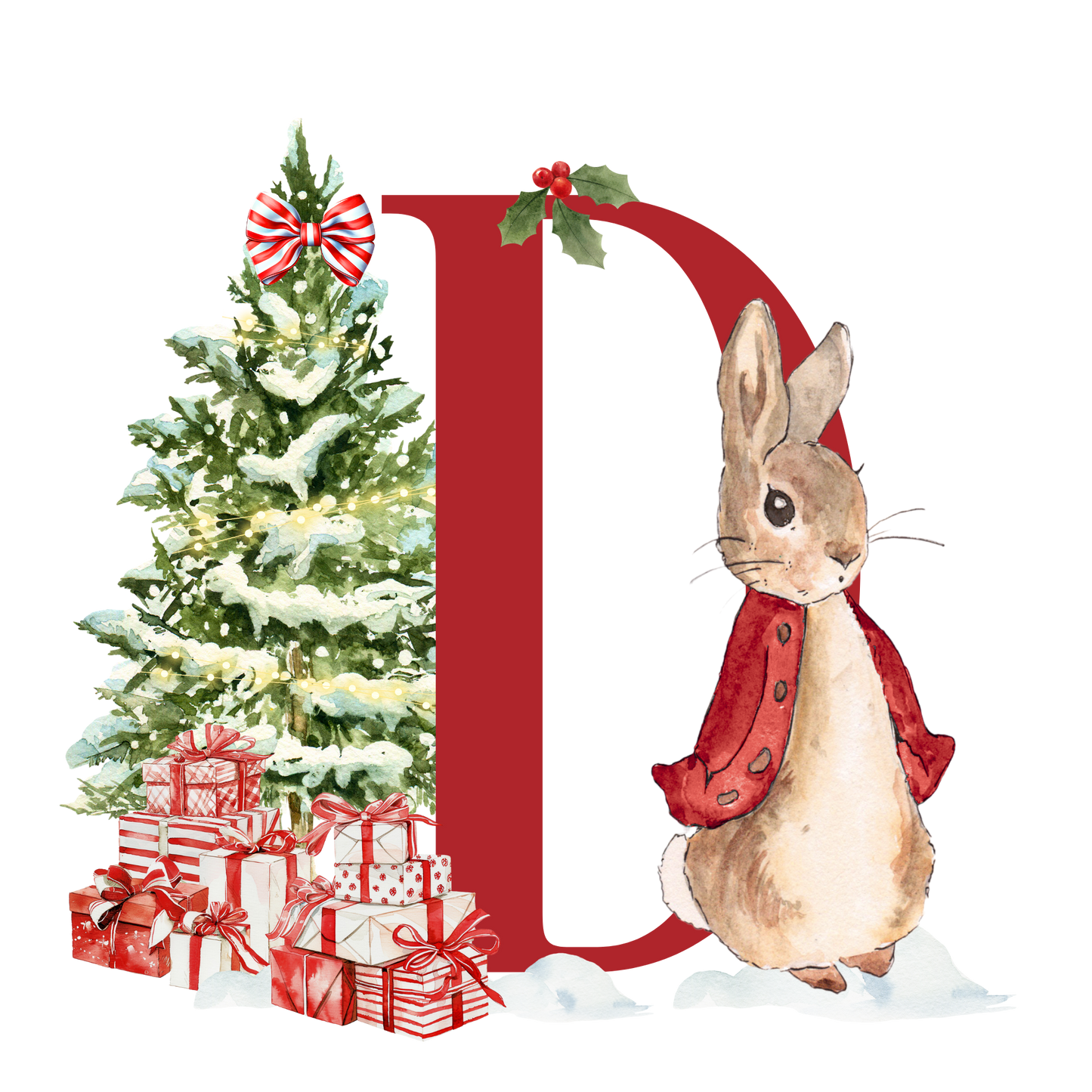 Personalised Christmas Bunny - Decoration